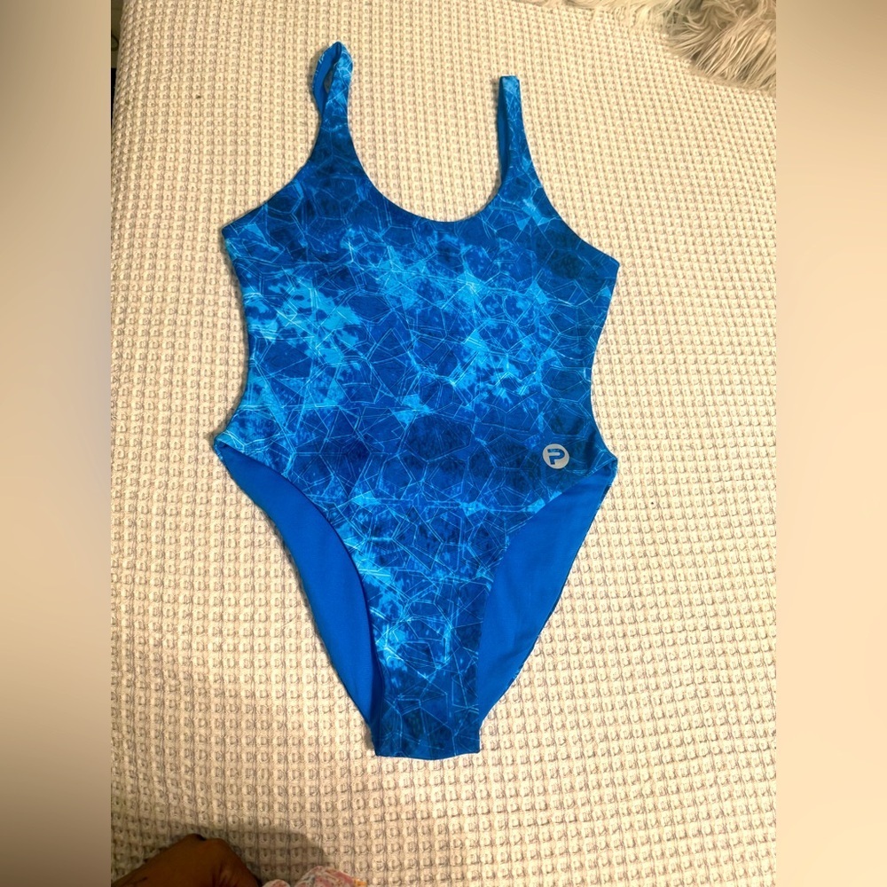 NWOT Blue Patterned One Piece Swimsuit